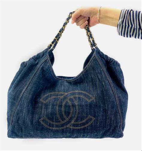 chanel denim coco cabas bag